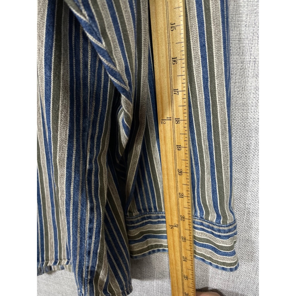 Vintage Guess Jeans USA Men XL Striped Button‎ Up Shirt Long Sleeve Menswear - Picture 11 of 12
